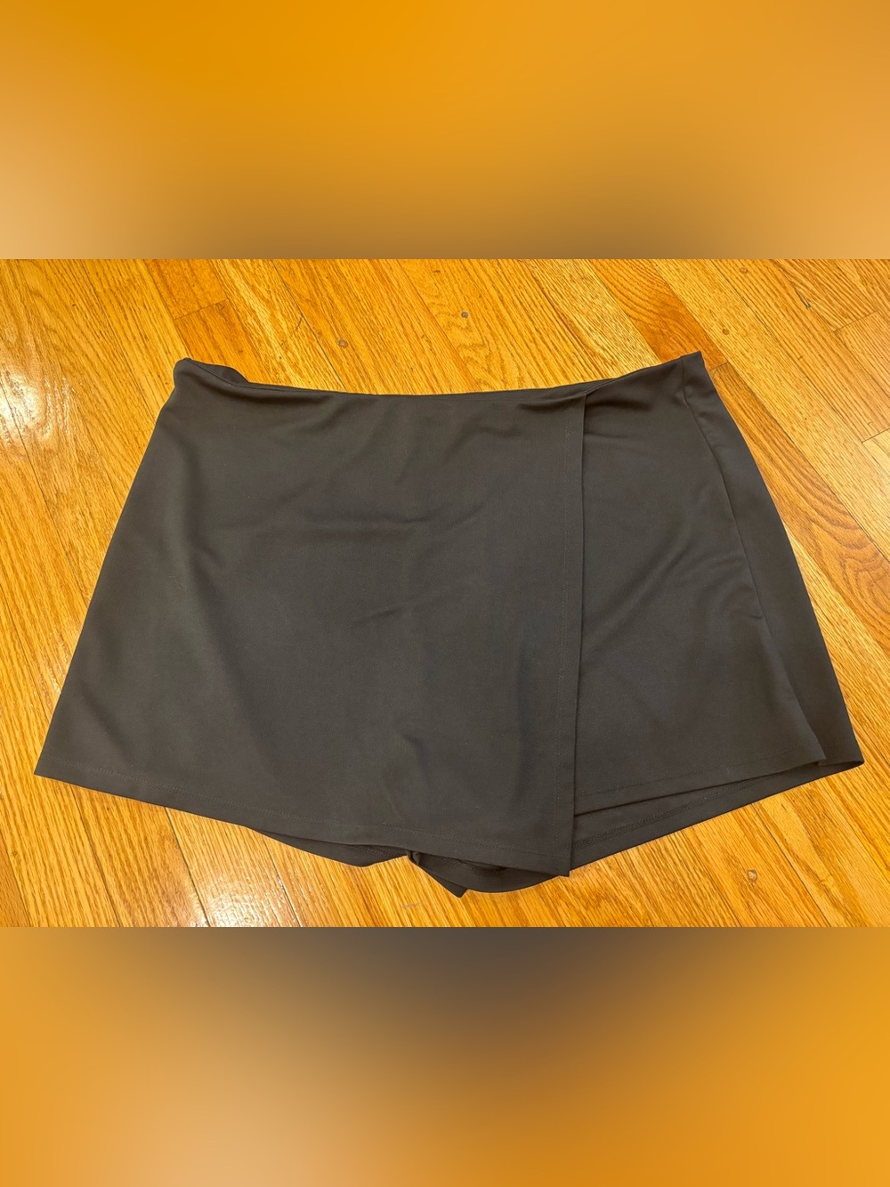 SHEIN Black Skort with Clean Wrap Panel